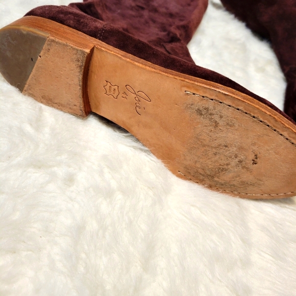 Joie | Ogden Mahogany Suede Leather Mid Calf Slouchy Boots | Size 41 | US 10 - Picture 3 of 10